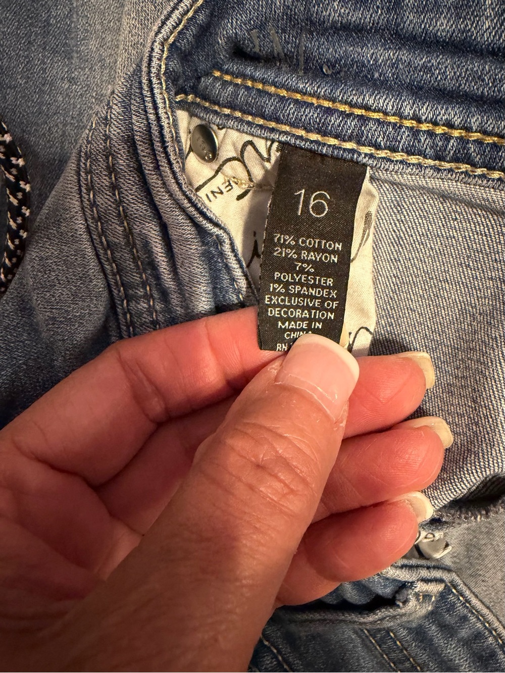 INC International Concepts Blue Distressed Skinny Jeans. Size 16 - Picture 5 of 9